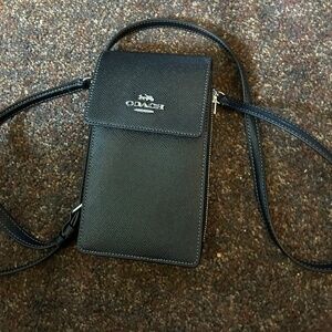COACH black crossbody phone card case  NWOT